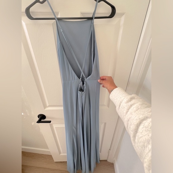 Elegant light Blue Sleeveless Maxi Dress - Picture 2 of 3